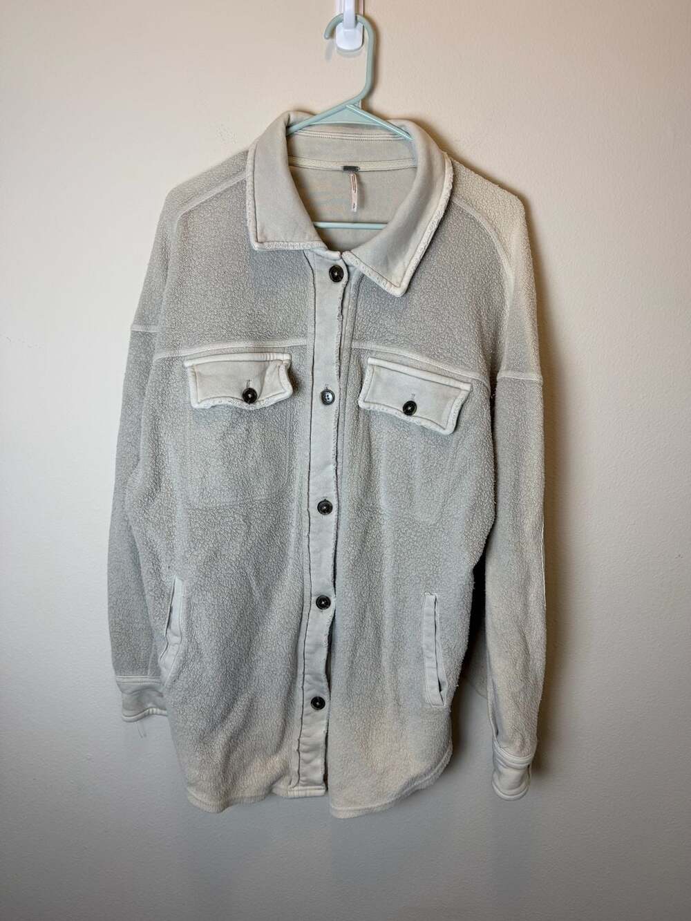 Free People Ruby Jacket Size S Stone Terry Shacket